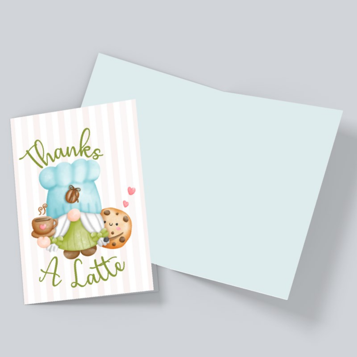 Thanks A Latte Card – Cute Coffee Gnome