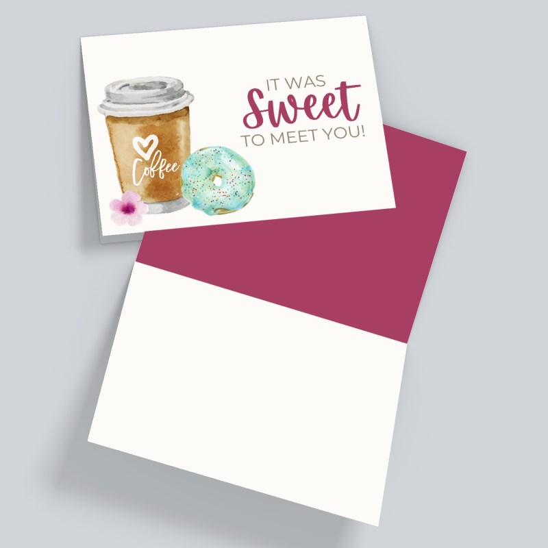 Sweet to Meet You Card – Coffee and Donut
