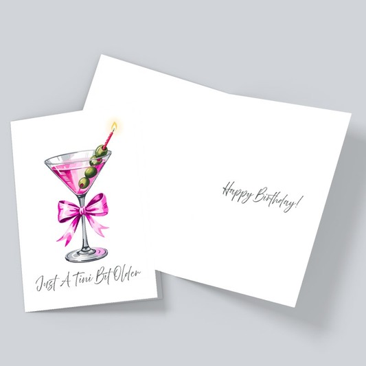 Martini Birthday Card – Just a Tini Bit Older