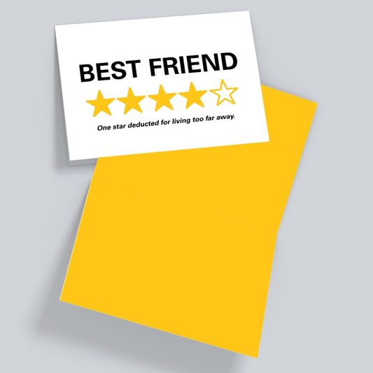 Funny Best Friend Miss You Card – 4-Star Friendship Review