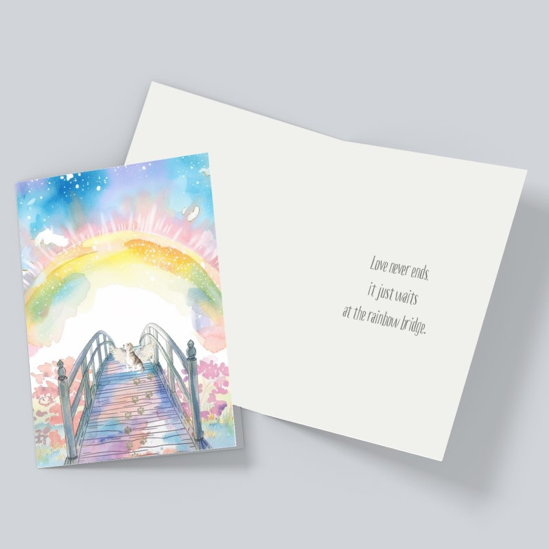 Rainbow Bridge Pet Angel Dog Sympathy Card