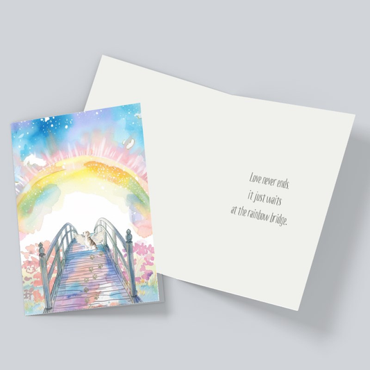 Rainbow Bridge Pet Angel Dog Sympathy Card