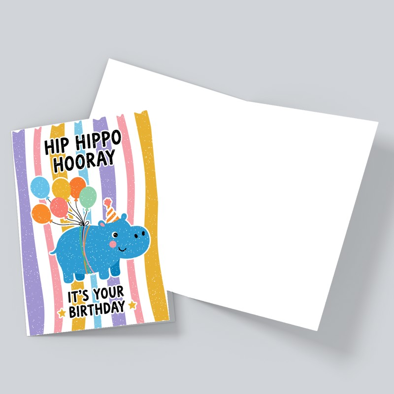 Hip Hippo Hooray Birthday Card