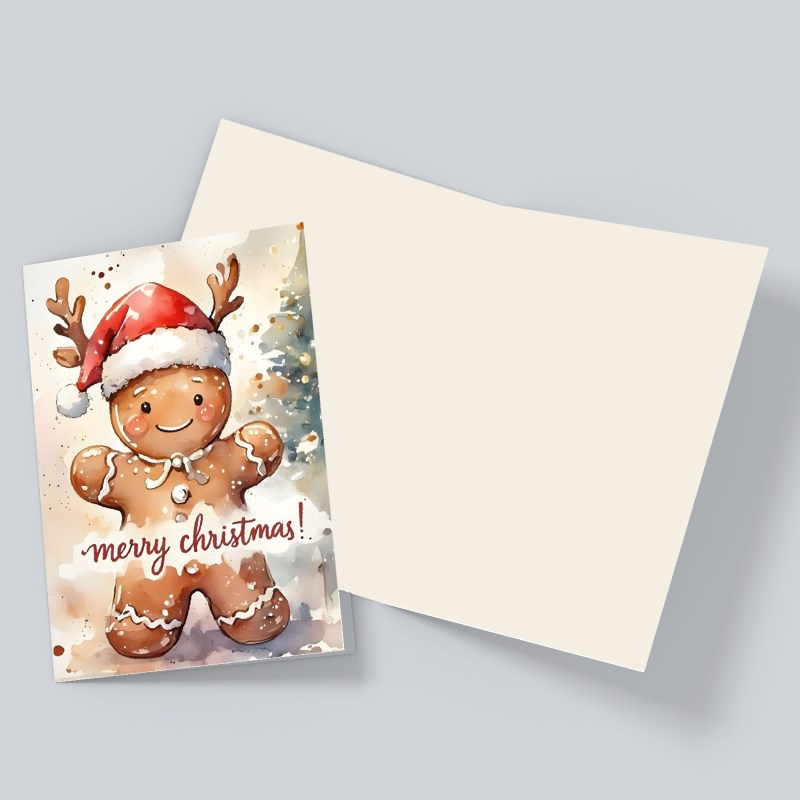 Merry Christmas Gingerbread Card – Cute Holiday Greeting