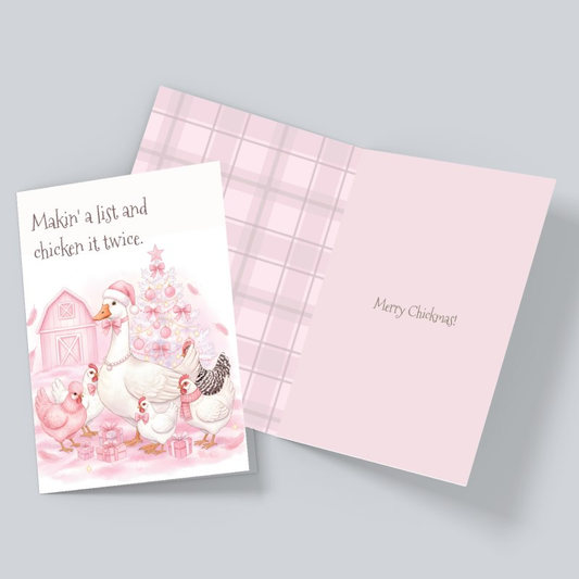 Chicken Christmas Card – Makin’ a List and Chicken It Twice