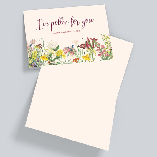 I’ve Pollen for You” Valentine’s Day Card – Floral Pun Love Card