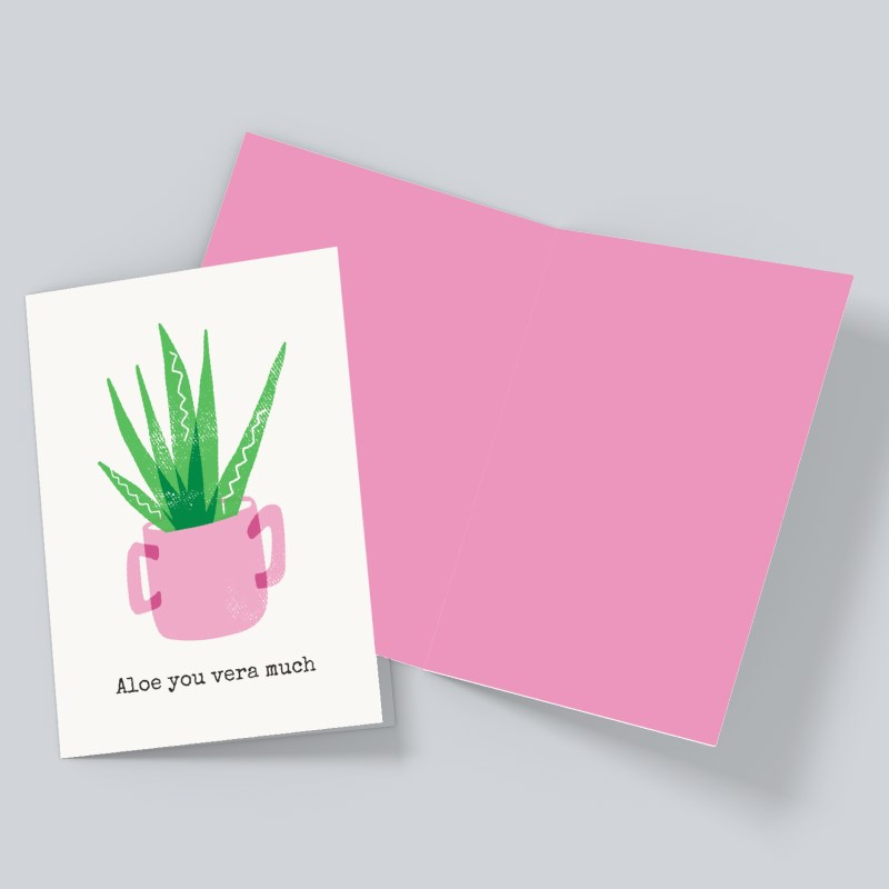 Aloe You Vera Much Valentine’s Day Card – Cute Plant Pun