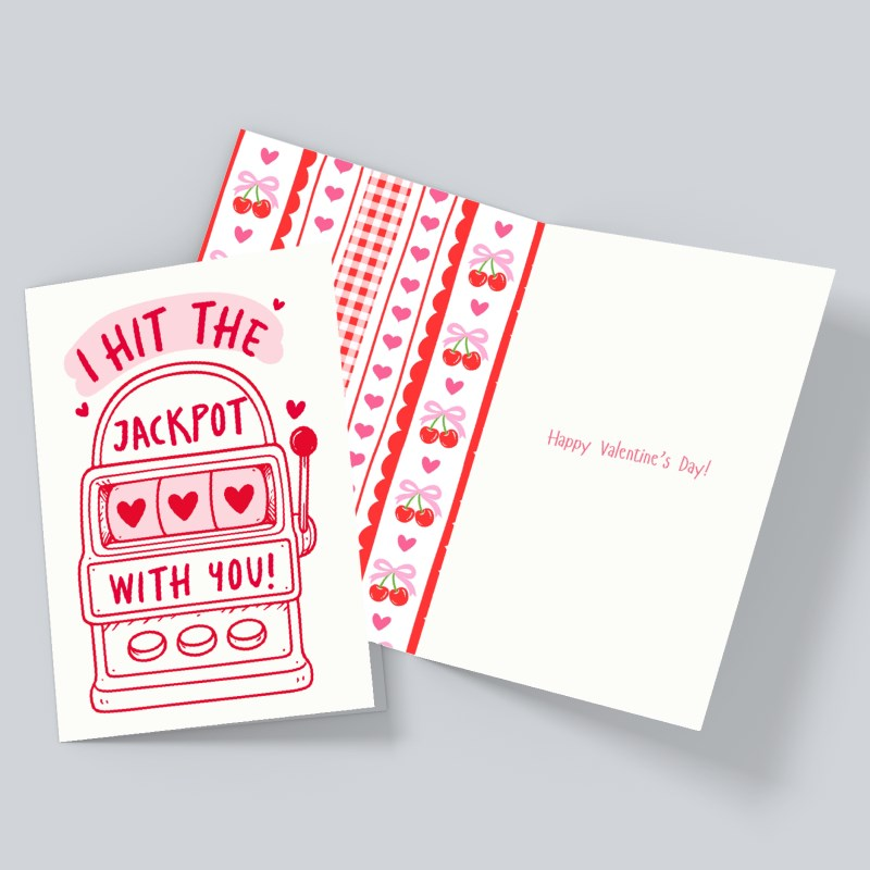 I Hit the Jackpot With You – Cute Casino Love Card