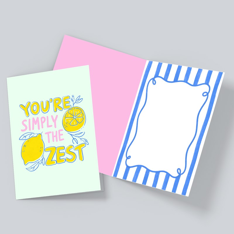 You're Simply the Zest Card - Lemon Pun Greeting Card
