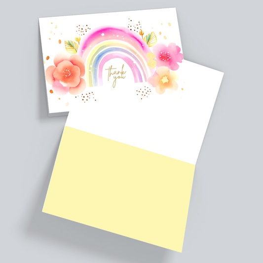 Watercolor Rainbow Thank You Card